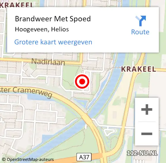 Locatie op kaart van de 112 melding: Brandweer Met Spoed Naar Hoogeveen, Helios op 22 juli 2018 00:22