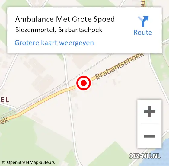 Locatie op kaart van de 112 melding: Ambulance Met Grote Spoed Naar Biezenmortel, Brabantsehoek op 22 juli 2018 00:36