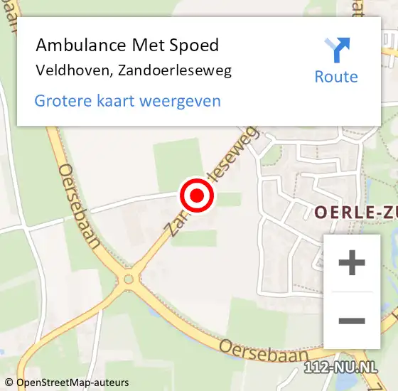 Locatie op kaart van de 112 melding: Ambulance Met Spoed Naar Veldhoven, Zandoerleseweg op 22 juli 2018 00:41