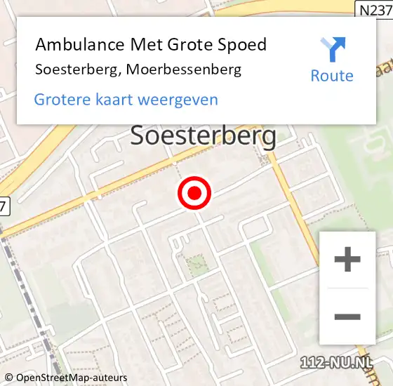 Locatie op kaart van de 112 melding: Ambulance Met Grote Spoed Naar Soesterberg, Moerbessenberg op 22 juli 2018 00:46