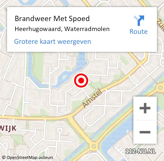 Locatie op kaart van de 112 melding: Brandweer Met Spoed Naar Heerhugowaard, Waterradmolen op 22 juli 2018 01:31
