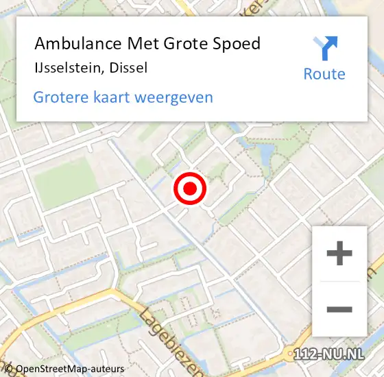 Locatie op kaart van de 112 melding: Ambulance Met Grote Spoed Naar IJsselstein, Dissel op 22 juli 2018 03:19