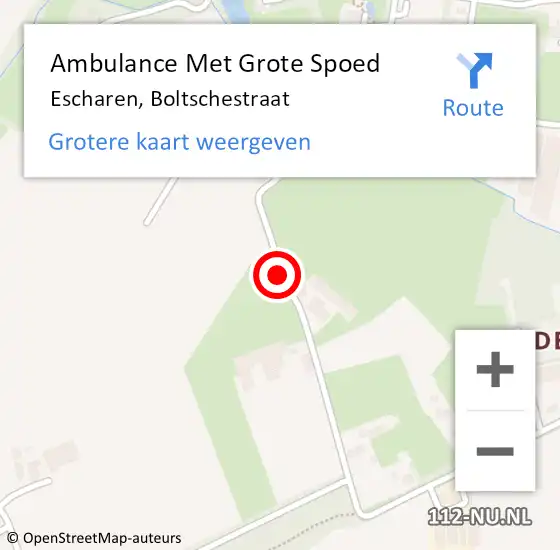 Locatie op kaart van de 112 melding: Ambulance Met Grote Spoed Naar Escharen, Boltschestraat op 22 juli 2018 03:22