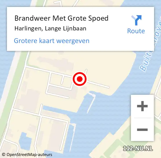 Locatie op kaart van de 112 melding: Brandweer Met Grote Spoed Naar Harlingen, Lange Lijnbaan op 22 juli 2018 03:51