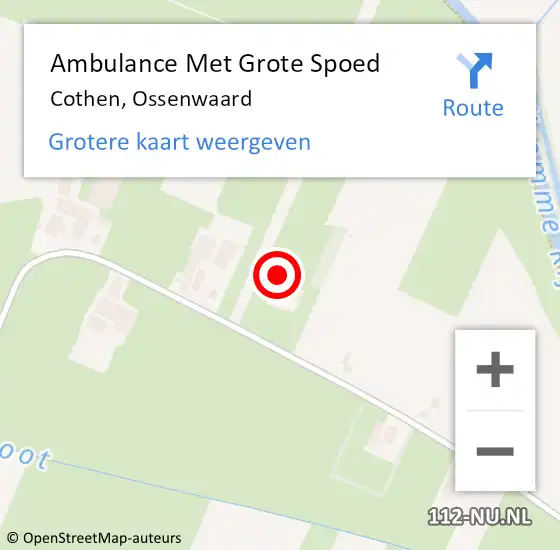 Locatie op kaart van de 112 melding: Ambulance Met Grote Spoed Naar Cothen, Ossenwaard op 22 juli 2018 04:08
