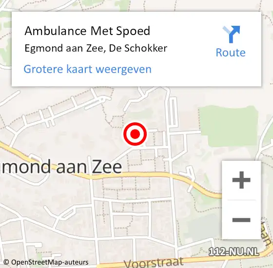 Locatie op kaart van de 112 melding: Ambulance Met Spoed Naar Egmond aan Zee, De Schokker op 22 juli 2018 06:52