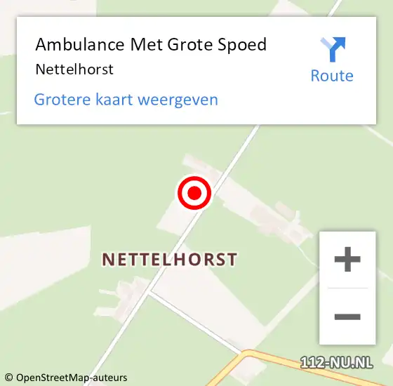 Locatie op kaart van de 112 melding: Ambulance Met Grote Spoed Naar Nettelhorst op 22 juli 2018 10:21