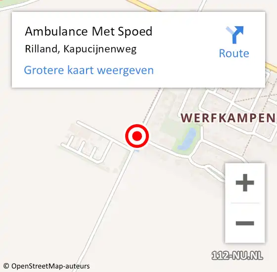 Locatie op kaart van de 112 melding: Ambulance Met Spoed Naar Rilland, Kapucijnenweg op 22 juli 2018 10:22