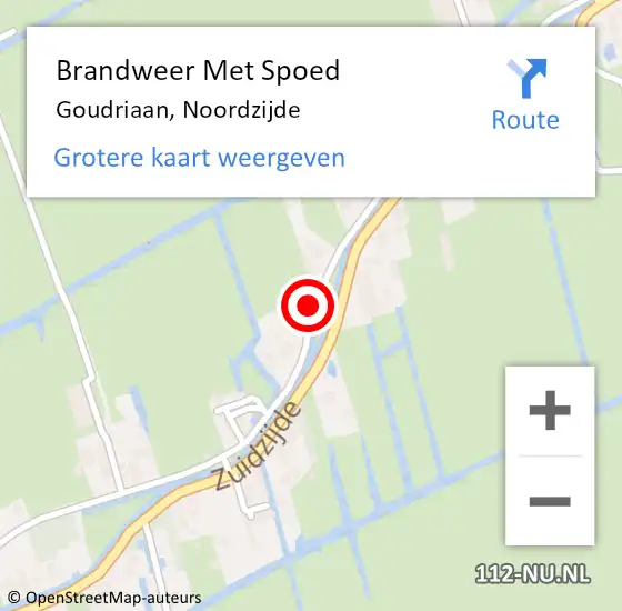 Locatie op kaart van de 112 melding: Brandweer Met Spoed Naar Goudriaan, Noordzijde op 22 juli 2018 10:57