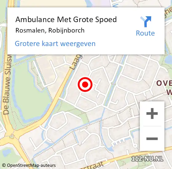 Locatie op kaart van de 112 melding: Ambulance Met Grote Spoed Naar Rosmalen, Robijnborch op 22 juli 2018 11:17