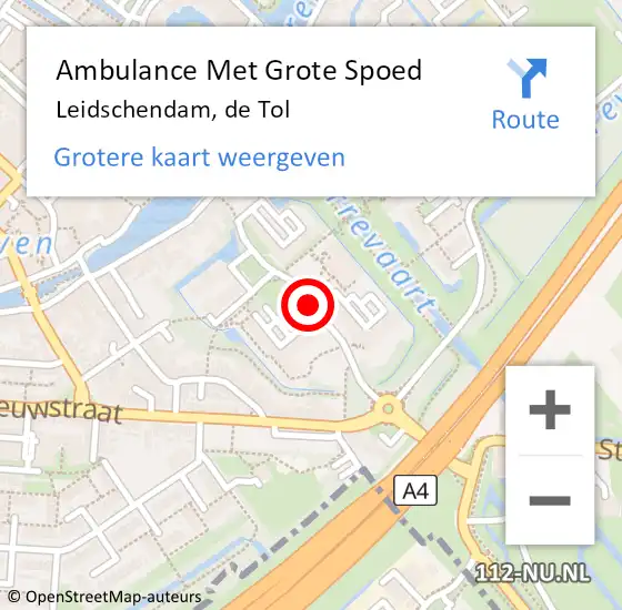 Locatie op kaart van de 112 melding: Ambulance Met Grote Spoed Naar Leidschendam, de Tol op 22 juli 2018 11:36