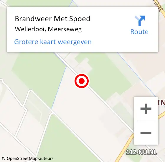 Locatie op kaart van de 112 melding: Brandweer Met Spoed Naar Wellerlooi, Meerseweg op 22 juli 2018 11:37