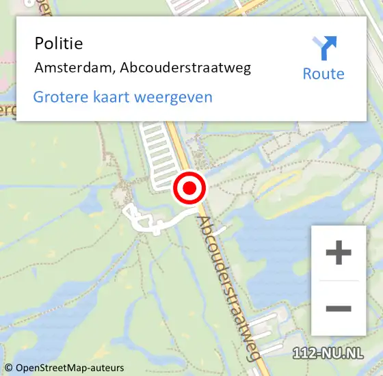 Locatie op kaart van de 112 melding: Politie Amsterdam, Abcouderstraatweg op 22 juli 2018 11:50
