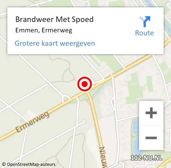 Locatie op kaart van de 112 melding: Brandweer Met Spoed Naar Emmen, Ermerweg op 22 juli 2018 12:33
