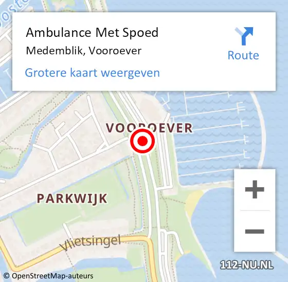 Locatie op kaart van de 112 melding: Ambulance Met Spoed Naar Medemblik, Vooroever op 22 juli 2018 12:40