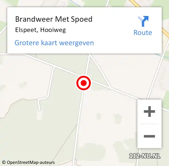 Locatie op kaart van de 112 melding: Brandweer Met Spoed Naar Elspeet, Hooiweg op 22 juli 2018 14:02