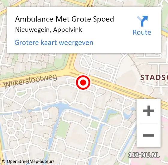 Locatie op kaart van de 112 melding: Ambulance Met Grote Spoed Naar Nieuwegein, Appelvink op 22 juli 2018 14:17