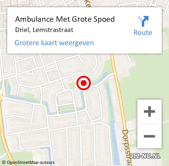 Locatie op kaart van de 112 melding: Ambulance Met Grote Spoed Naar Driel, Lemstrastraat op 22 juli 2018 15:32