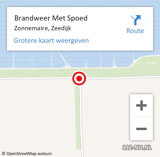 Locatie op kaart van de 112 melding: Brandweer Met Spoed Naar Zonnemaire, Zeedijk op 22 juli 2018 16:18