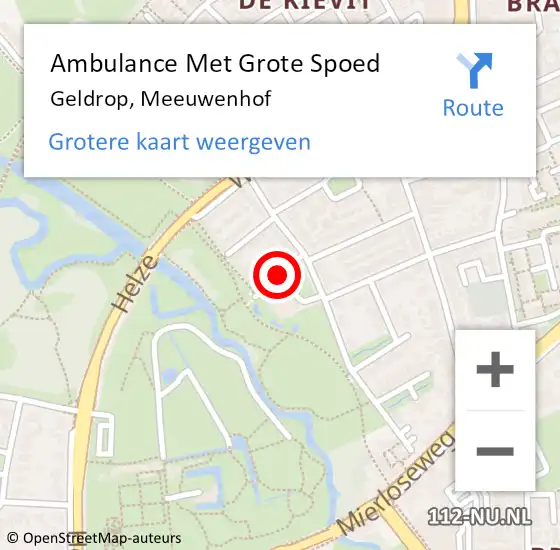 Locatie op kaart van de 112 melding: Ambulance Met Grote Spoed Naar Geldrop, Meeuwenhof op 22 juli 2018 17:18