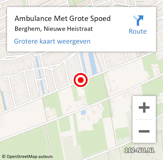 Locatie op kaart van de 112 melding: Ambulance Met Grote Spoed Naar Berghem, Nieuwe Heistraat op 22 juli 2018 18:24