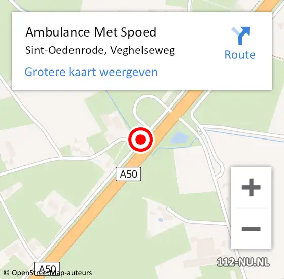 Locatie op kaart van de 112 melding: Ambulance Met Spoed Naar Sint-Oedenrode, Veghelseweg op 22 juli 2018 18:38