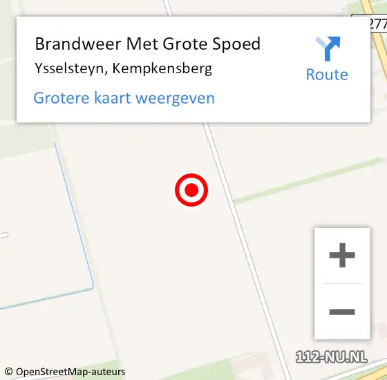 Locatie op kaart van de 112 melding: Brandweer Met Grote Spoed Naar Ysselsteyn, Kempkensberg op 22 juli 2018 19:59