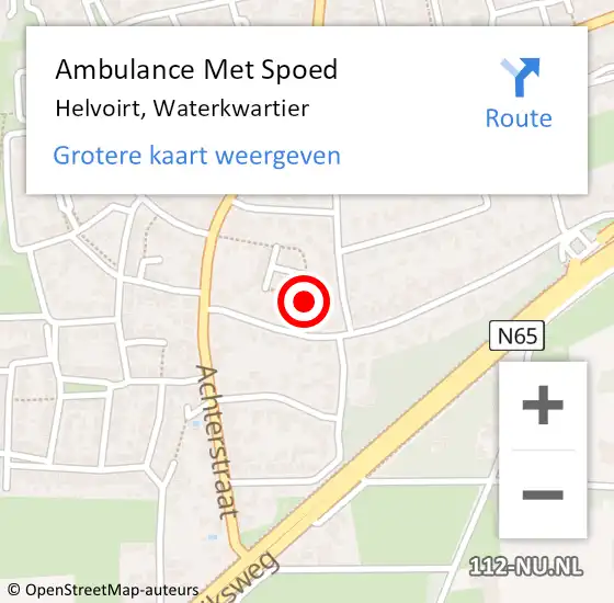 Locatie op kaart van de 112 melding: Ambulance Met Spoed Naar Helvoirt, Waterkwartier op 22 juli 2018 20:13