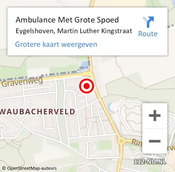 Locatie op kaart van de 112 melding: Ambulance Met Grote Spoed Naar Eygelshoven, Martin Luther Kingstraat op 3 maart 2014 18:35