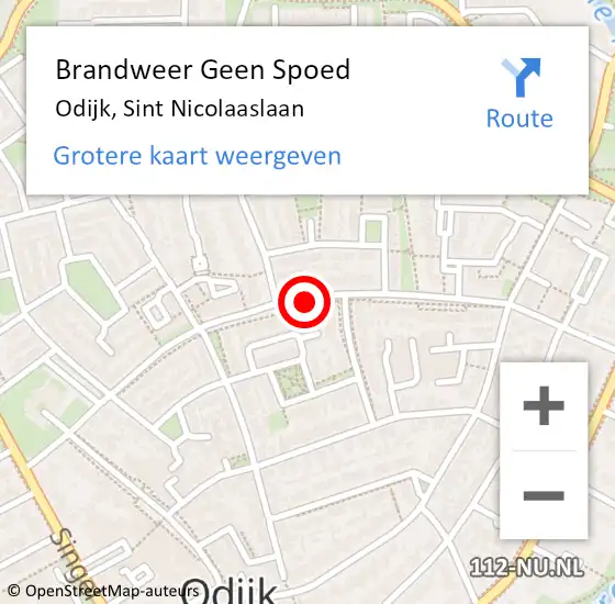 Locatie op kaart van de 112 melding: Brandweer Geen Spoed Naar Odijk, Sint Nicolaaslaan op 22 juli 2018 21:35