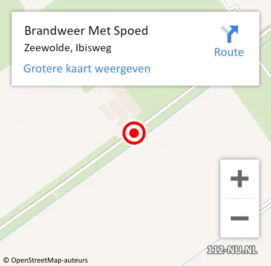 Locatie op kaart van de 112 melding: Brandweer Met Spoed Naar Zeewolde, Ibisweg op 22 juli 2018 21:45