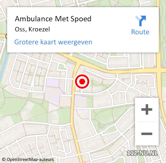 Locatie op kaart van de 112 melding: Ambulance Met Spoed Naar Oss, Kroezel op 22 juli 2018 23:03