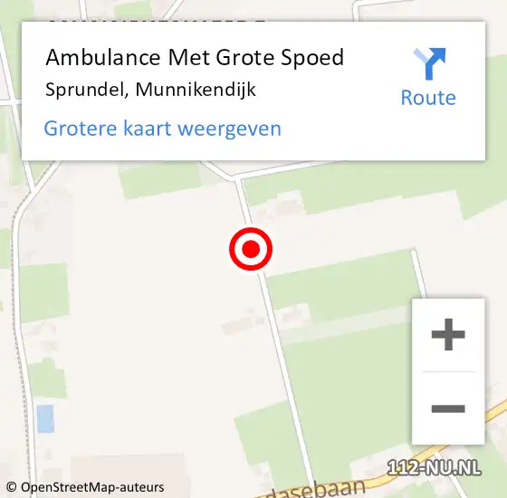 Locatie op kaart van de 112 melding: Ambulance Met Grote Spoed Naar Sprundel, Munnikendijk op 23 juli 2018 00:14