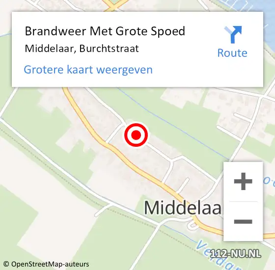 Locatie op kaart van de 112 melding: Brandweer Met Grote Spoed Naar Middelaar, Burchtstraat op 23 juli 2018 01:17