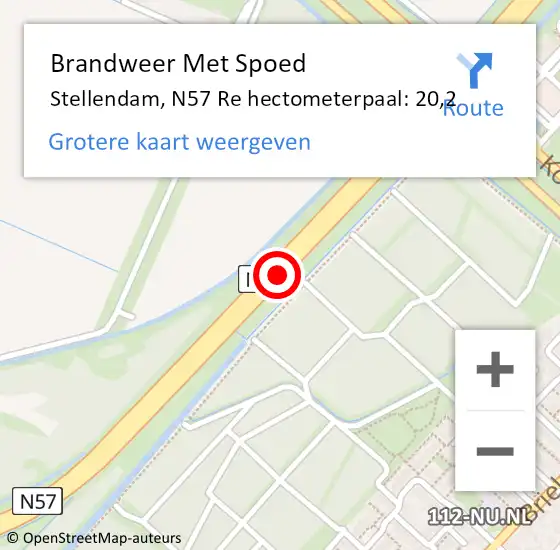 Locatie op kaart van de 112 melding: Brandweer Met Spoed Naar Stellendam, N57 Re hectometerpaal: 20,2 op 23 juli 2018 03:07