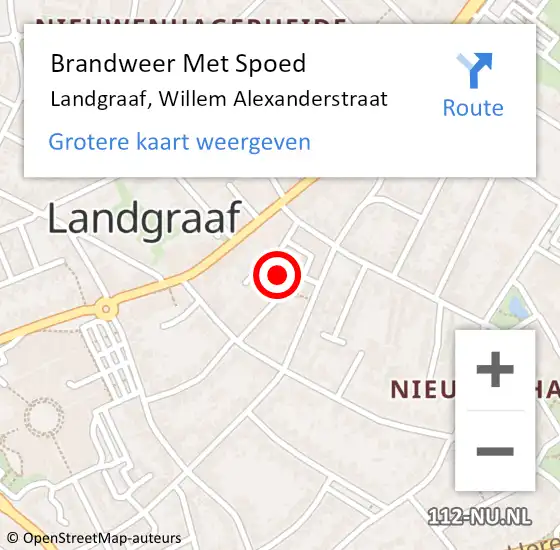 Locatie op kaart van de 112 melding: Brandweer Met Spoed Naar Landgraaf, Willem Alexanderstraat op 23 juli 2018 05:18