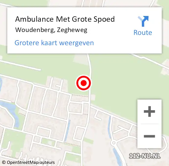 Locatie op kaart van de 112 melding: Ambulance Met Grote Spoed Naar Woudenberg, Zegheweg op 23 juli 2018 07:03