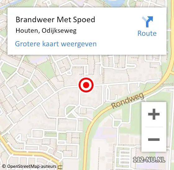 Locatie op kaart van de 112 melding: Brandweer Met Spoed Naar Houten, Odijkseweg op 23 juli 2018 08:04