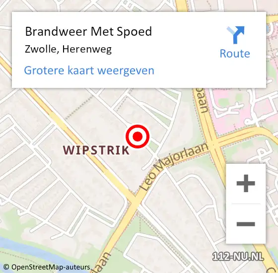 Locatie op kaart van de 112 melding: Brandweer Met Spoed Naar Zwolle, Herenweg op 23 juli 2018 08:16