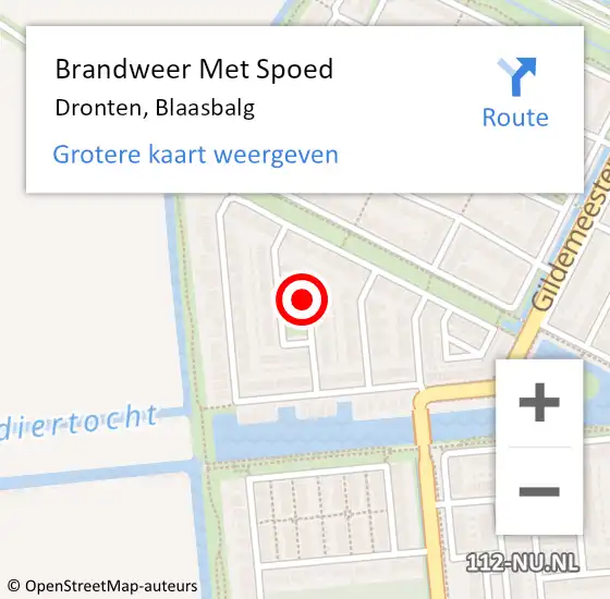Locatie op kaart van de 112 melding: Brandweer Met Spoed Naar Dronten, Blaasbalg op 23 juli 2018 08:25