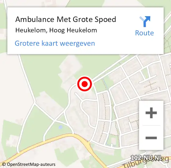 Locatie op kaart van de 112 melding: Ambulance Met Grote Spoed Naar Heukelom, Hoog Heukelom op 3 maart 2014 18:55