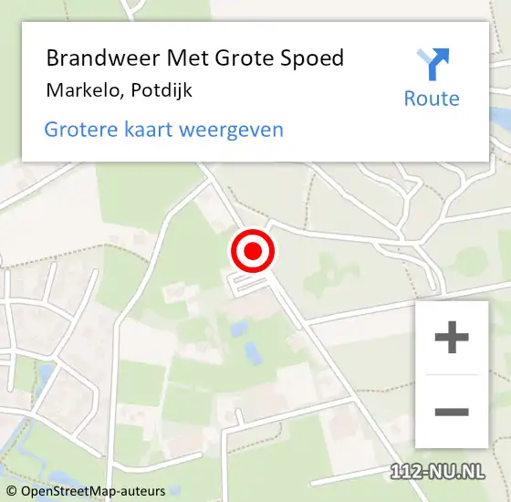 Locatie op kaart van de 112 melding: Brandweer Met Grote Spoed Naar Markelo, Potdijk op 23 juli 2018 09:05