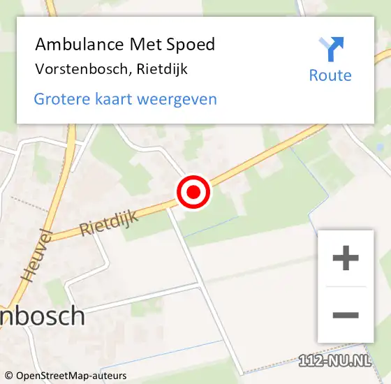 Locatie op kaart van de 112 melding: Ambulance Met Spoed Naar Vorstenbosch, Rietdijk op 23 juli 2018 09:28