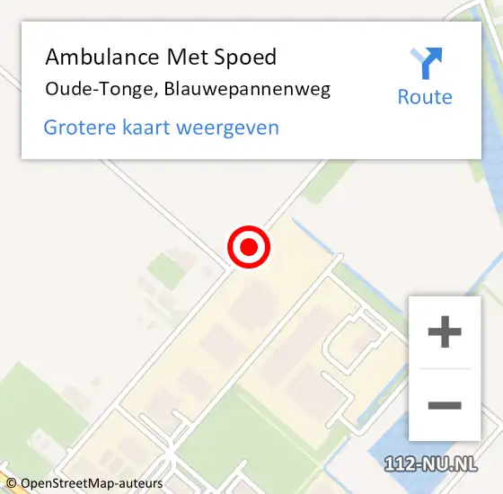 Locatie op kaart van de 112 melding: Ambulance Met Spoed Naar Oude-Tonge, Blauwepannenweg op 23 juli 2018 10:30