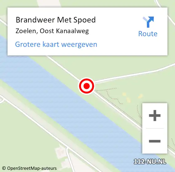 Locatie op kaart van de 112 melding: Brandweer Met Spoed Naar Zoelen, Oost Kanaalweg op 23 juli 2018 11:16