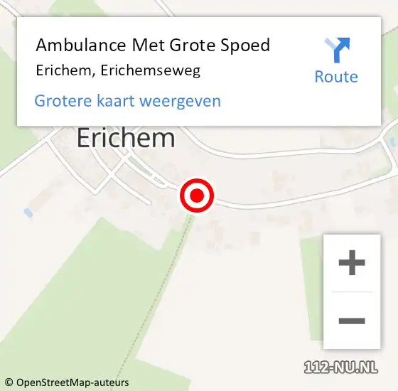 Locatie op kaart van de 112 melding: Ambulance Met Grote Spoed Naar Erichem, Erichemseweg op 23 juli 2018 11:29