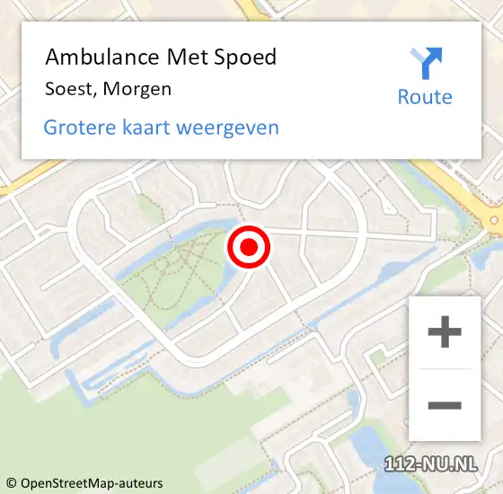 Locatie op kaart van de 112 melding: Ambulance Met Spoed Naar Soest, Morgen op 23 juli 2018 11:41