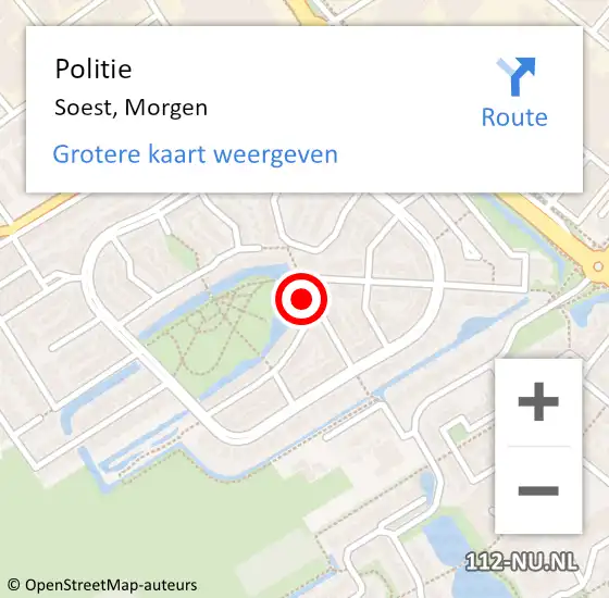 Locatie op kaart van de 112 melding: Politie Soest, Morgen op 23 juli 2018 11:42