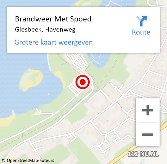 Locatie op kaart van de 112 melding: Brandweer Met Spoed Naar Giesbeek, Havenweg op 23 juli 2018 15:06