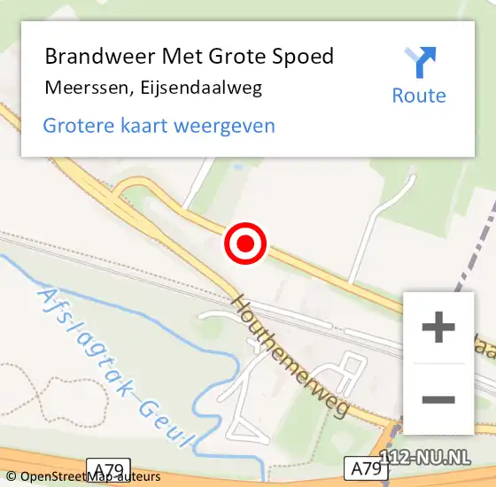 Locatie op kaart van de 112 melding: Brandweer Met Grote Spoed Naar Meerssen, Eijsendaalweg op 23 juli 2018 15:48